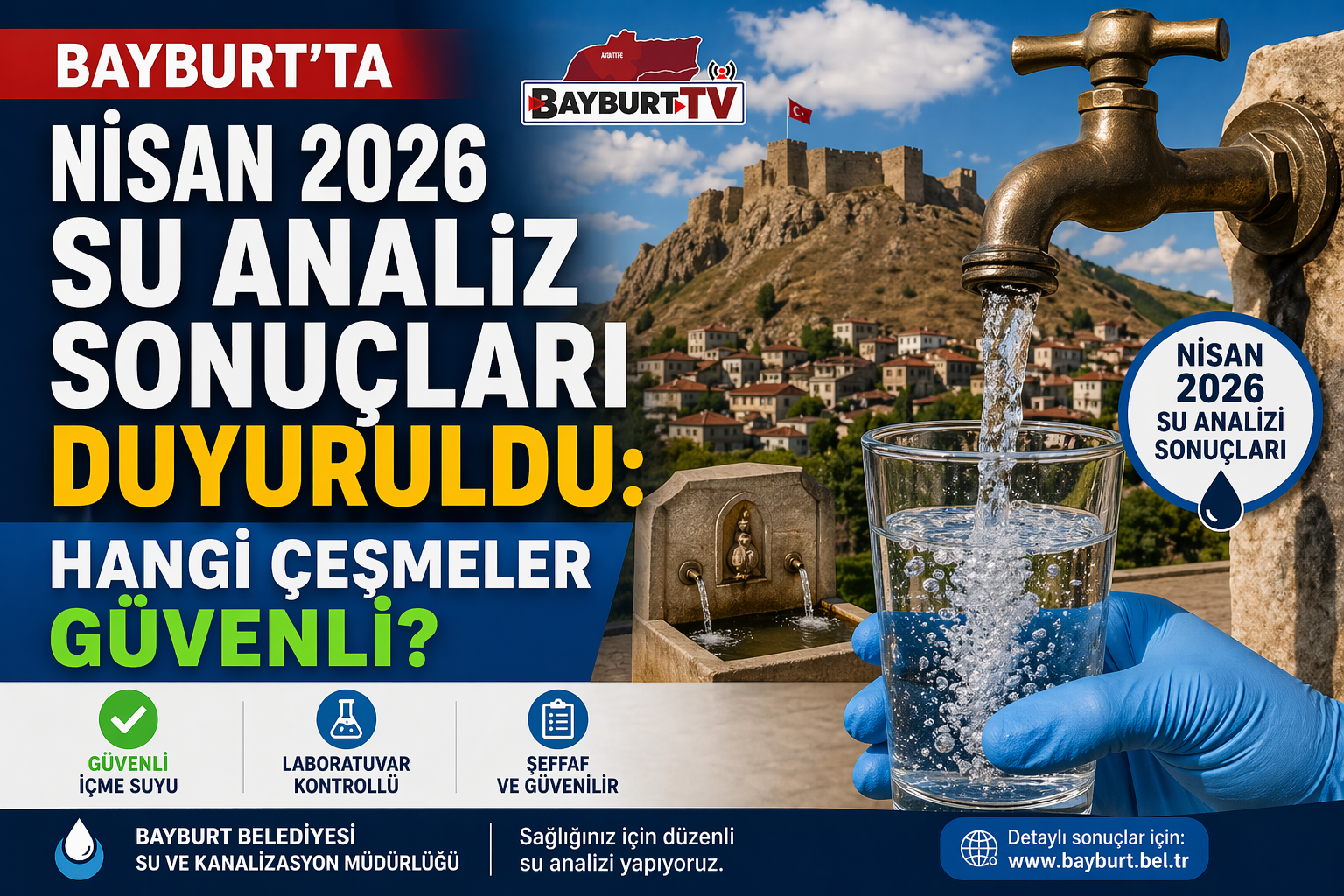 Bayburt’ta Nisan 2026 Su Analiz Sonuçları Duyuruldu: Hangi Çeşmeler Güvenli?